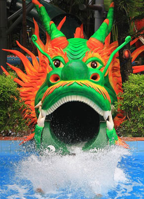 máng trượt rồng xanh green dragon